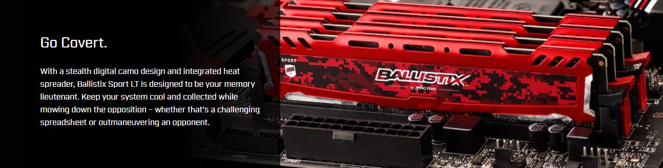 Ballistix Sport LT 32GB (4 x 8GB) DDR4 2400 (PC4 19200) Desktop