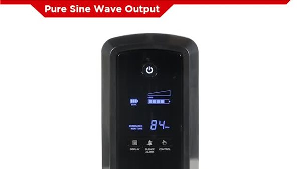 thumbnail video image 2 of CyberPower - GX1325U - 1325 VA 810 Watts 10 Outlets UPS, Pure Sine Wave UPS with USB Charging Ports, 2 of 4