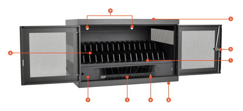 Tripp Lite 16-Port USB Charging Station Cabinet Wall Mount w/ Sync