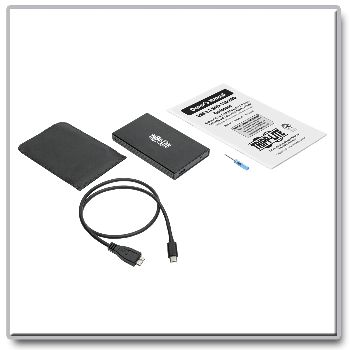 Tripp Lite USB 3.1 Gen 2 (10 Gbps) SATA SSD/HDD to USB-C Enclosure Adapter  with UASP Support, Metal Housing - storage - U457-025-SATAG2 - Storage  Mounts & Enclosures 