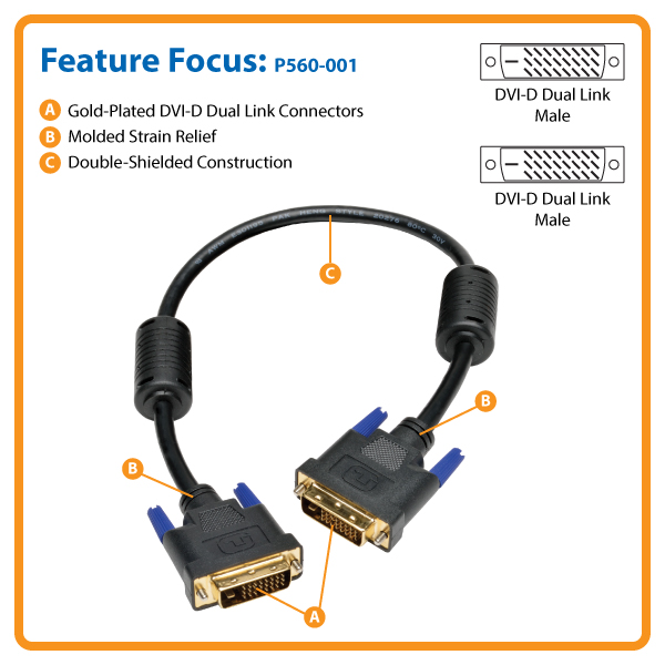 DVI-D To DVI-D Dual Link Cable - 2m - View #2