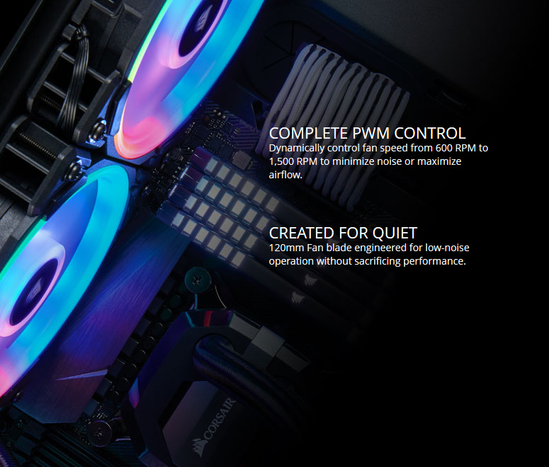 Corsair LL120 RGB Fans 3-Pack Renewed - Black Dual Light Loop PWM PC Cooling Fans