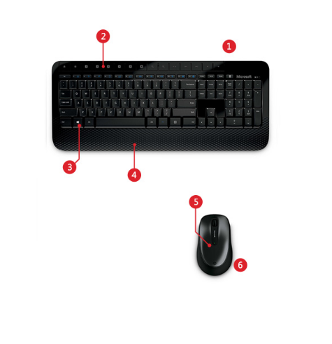 Microsoft Wireless - keyboard mouse set - QWERTY - US - black