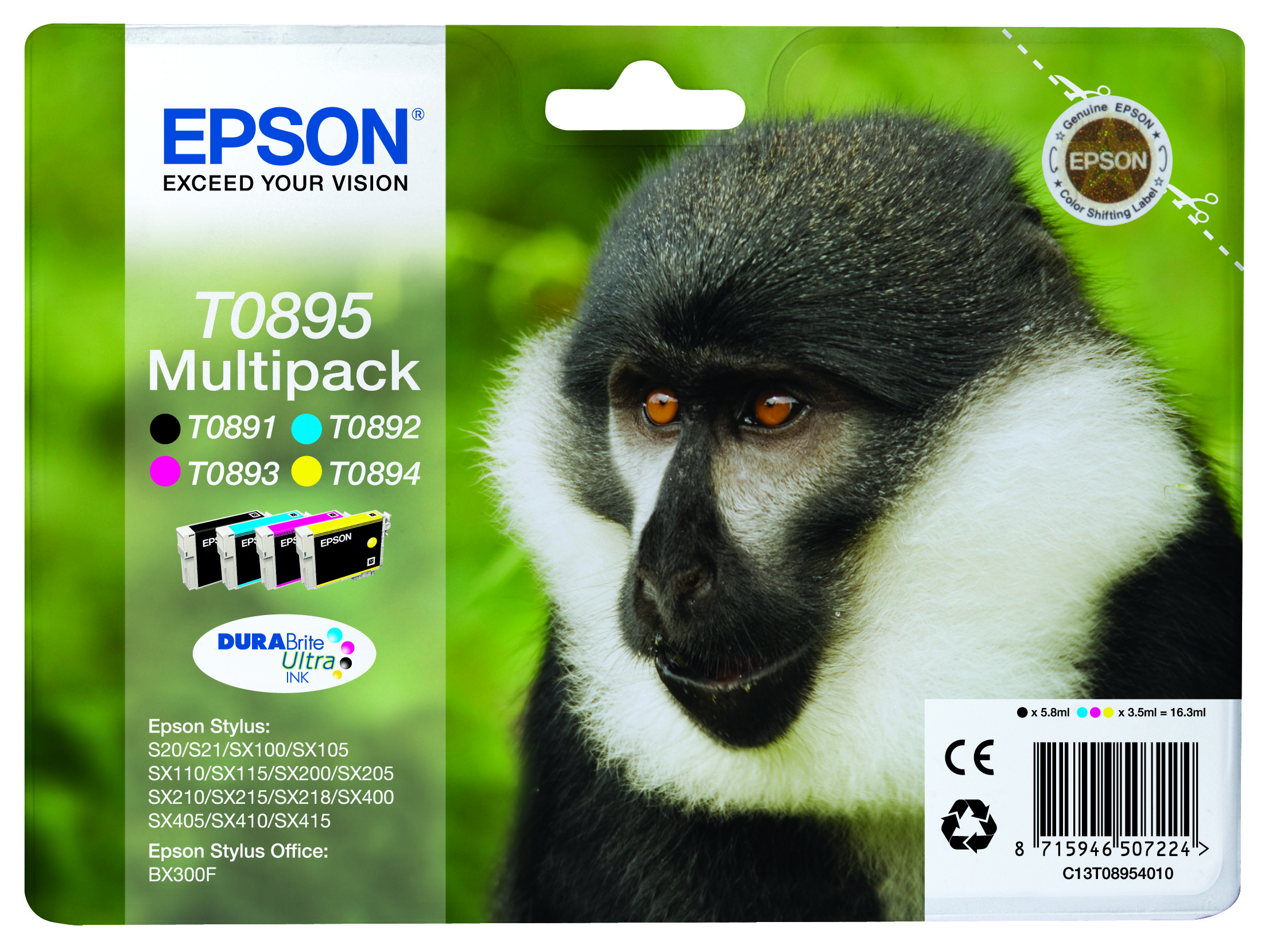 folie 1 von 1, vergrößern, multipack 4-colours t0895 durabrite ultra ink