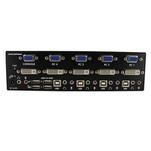 Integrated USB 2.0 hub and Mic/Audio ports allow the user to have full multimedia control of two computers and share USB peripherals
