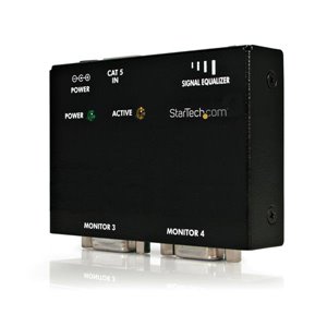 Extend and distribute a VGA signal to up to 4 displays over Cat5 cable