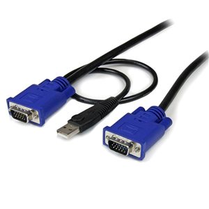 Connect VGA video and USB using a single thin KVM cable