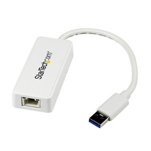 StarTech.com USB 3 Gigabit Ethernet Adapter NIC w/ USB Port - White