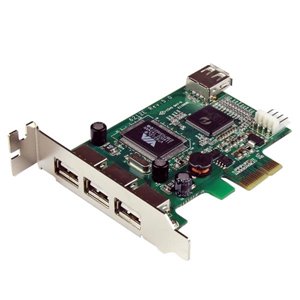 Add 4 USB 2.0 ports to your low profile/small form factor computer through a PCI Express expansion slot