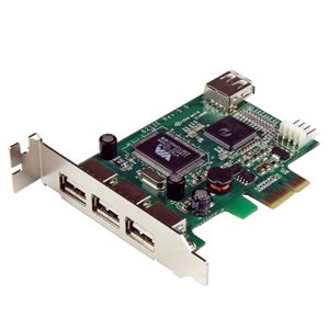 Permet d’ajouter 4 ports USB 2.0 à votre ordinateur de faible encombrement/à facteur de forme petit via un logement d’extension PCI Express