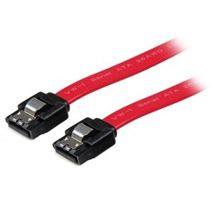 Secure latching SATA cable designed for new system boards and SATA hard drives