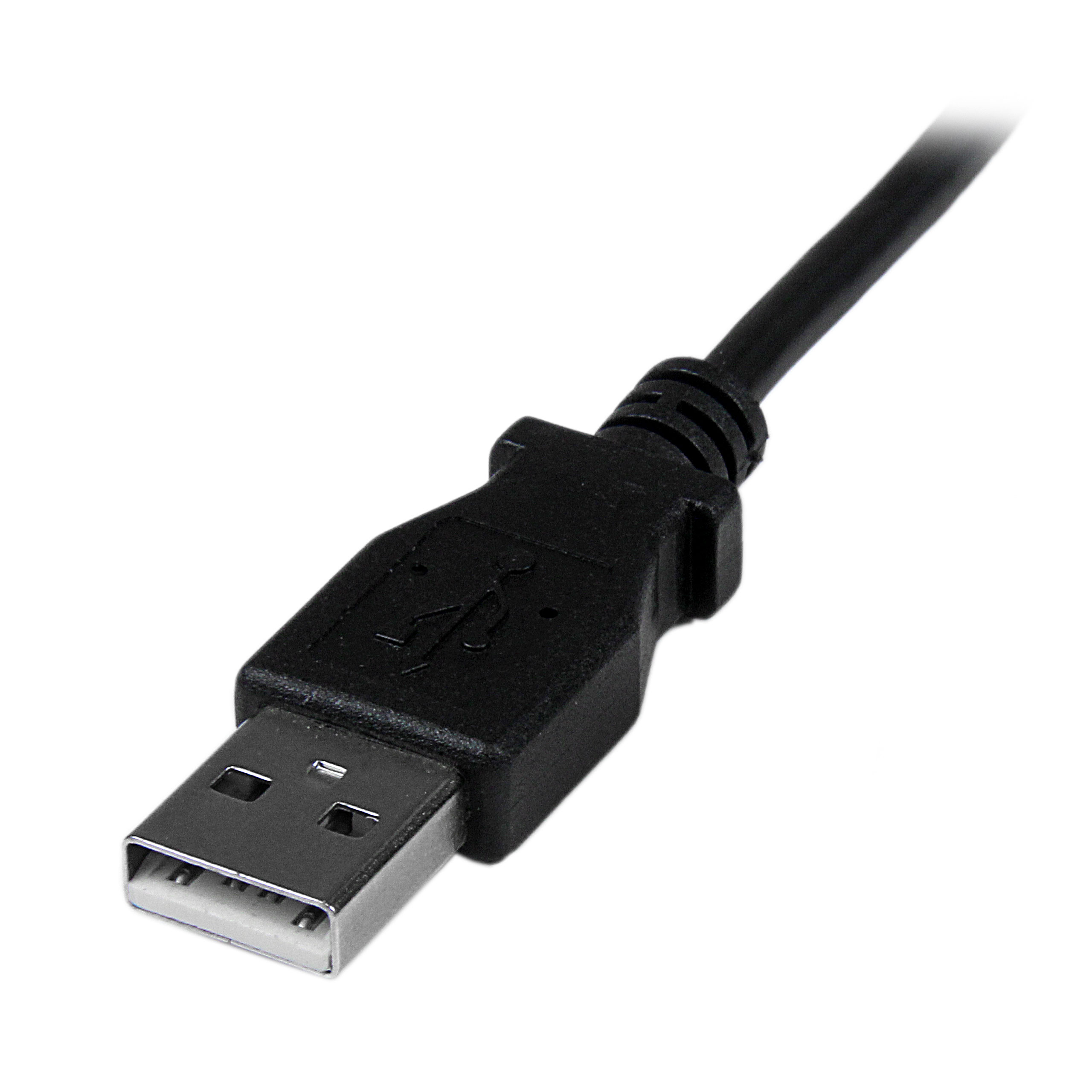 Startech.com Down Angle Mini Usb Cable - 2m - Black - Usb A To Mini Usb B