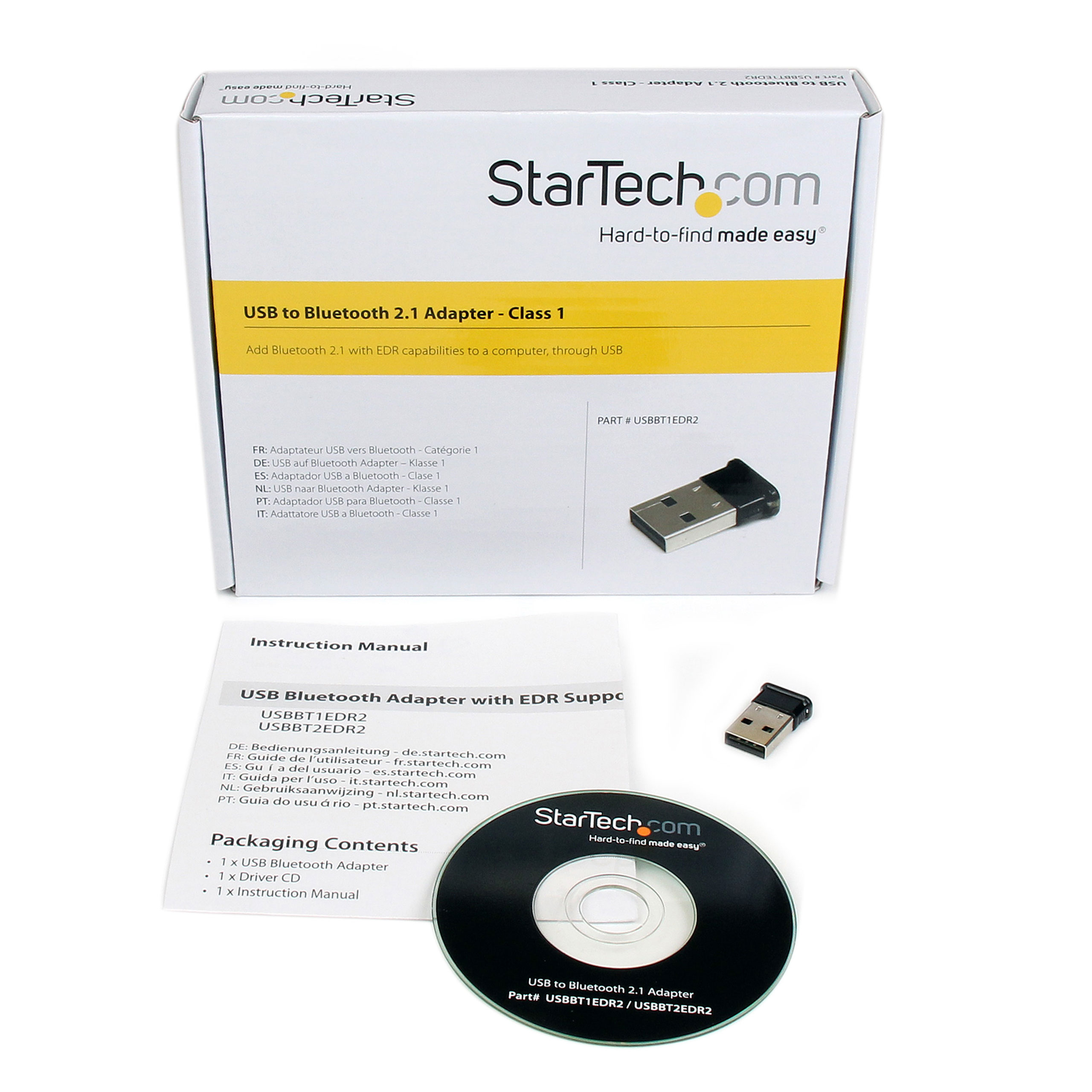 StarTech.com Mini adaptateur USB 2.0 réseau sans fil N 300Mb/s et 2,4GHz - Clé  USB WiFi 802.11n 2T2R - Carte réseau sans fil N - Noir (USB300WN2X2C), Cartes réseau USB