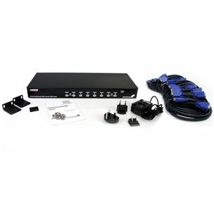 StarTech.com 8 Port 1U Rackmount USB KVM Switch Kit w/ OSD and Cables