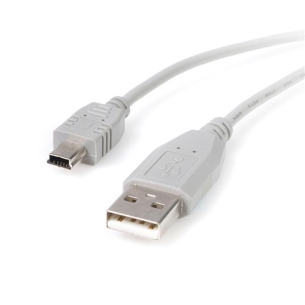 Stræbe apotek mandig StarTech.com 1 ft. (0.3 m) USB to Mini USB Cable - USB 2.0 A to Mini B -  Gray - Mini USB Cable (USB2HABM1) - USB cable - USB to mini-USB Type B - 1  ft