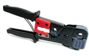Crimp on both RJ11 and RJ45 cable connectors from a single tool with a built-in wire stripper for extra convenience