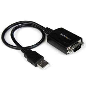 Add one serial RS-232 port with com retention to any laptop or computer with a USB port