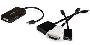 Adapting mini DisplayPort to 3 different output signals in a single adapter provides maximum flexibility for connecting almost any display