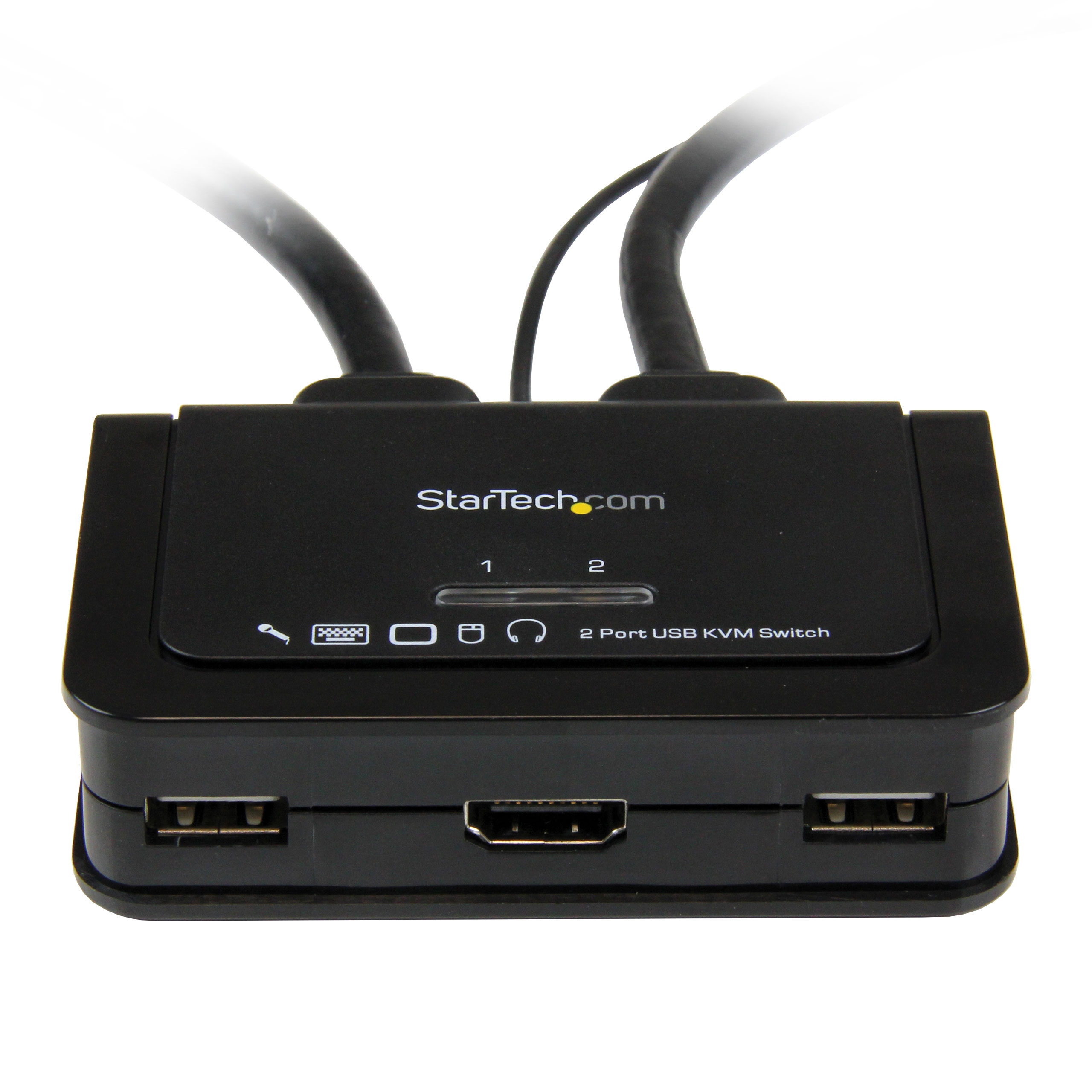 2 Port USB HDMI KVM Switch with Audio, Cables & Remote Switch