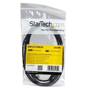 StarTech.com Down Angle Mini USB Cable - 2m - Black - USB A to Mini USB B