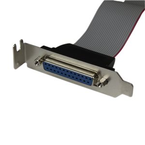 Cost-effective solution for adding a DB25 parallel port to a low profile/small form factor computer