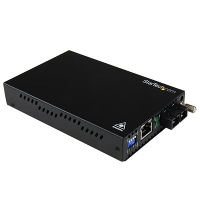 Convert and extend a Gigabit Ethernet connection up to 550 m / 1804 ft over Multi Mode SC fiber