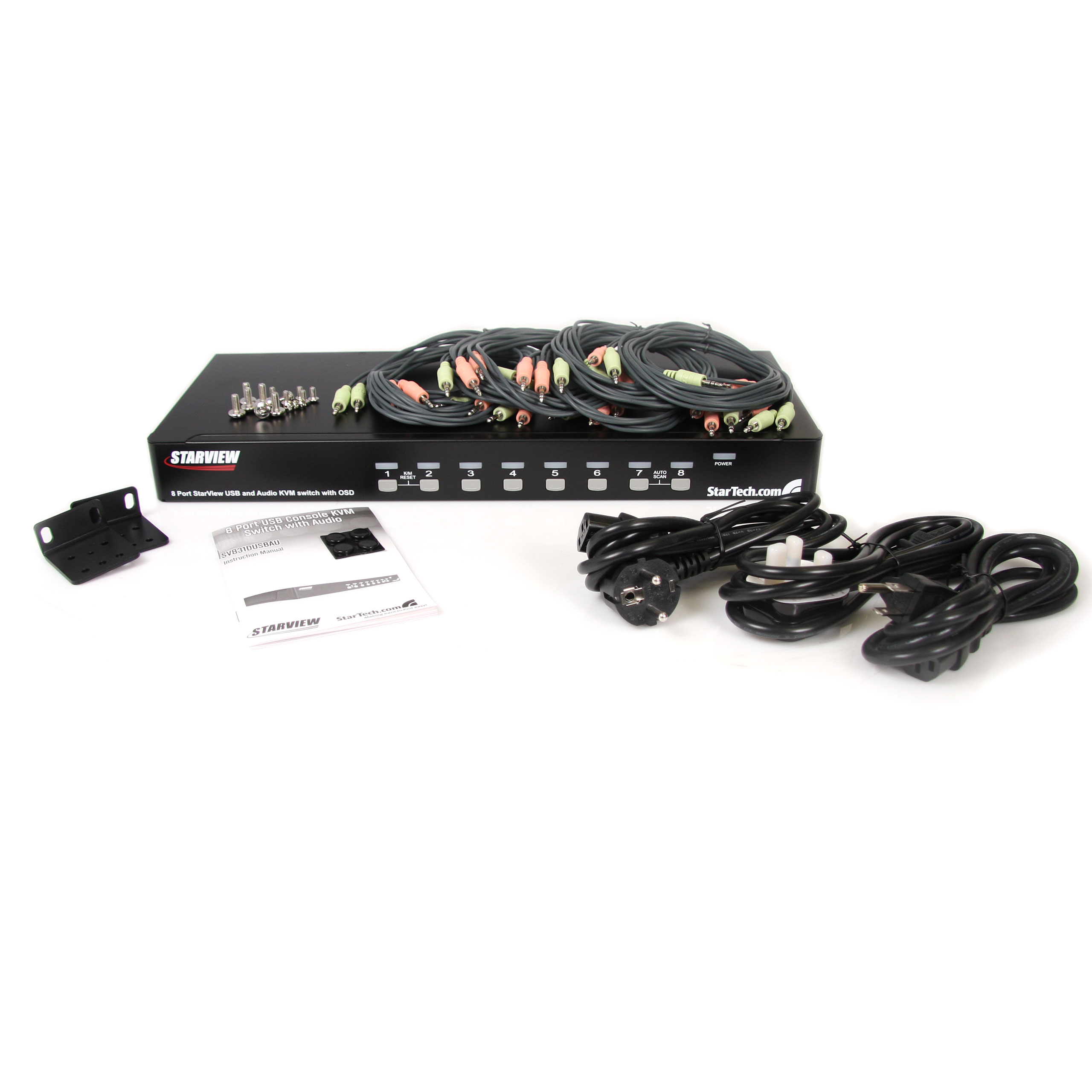 StarTech.com 8 Port RackMount USB VGA KVM Switch with Audio - KVM / audio s