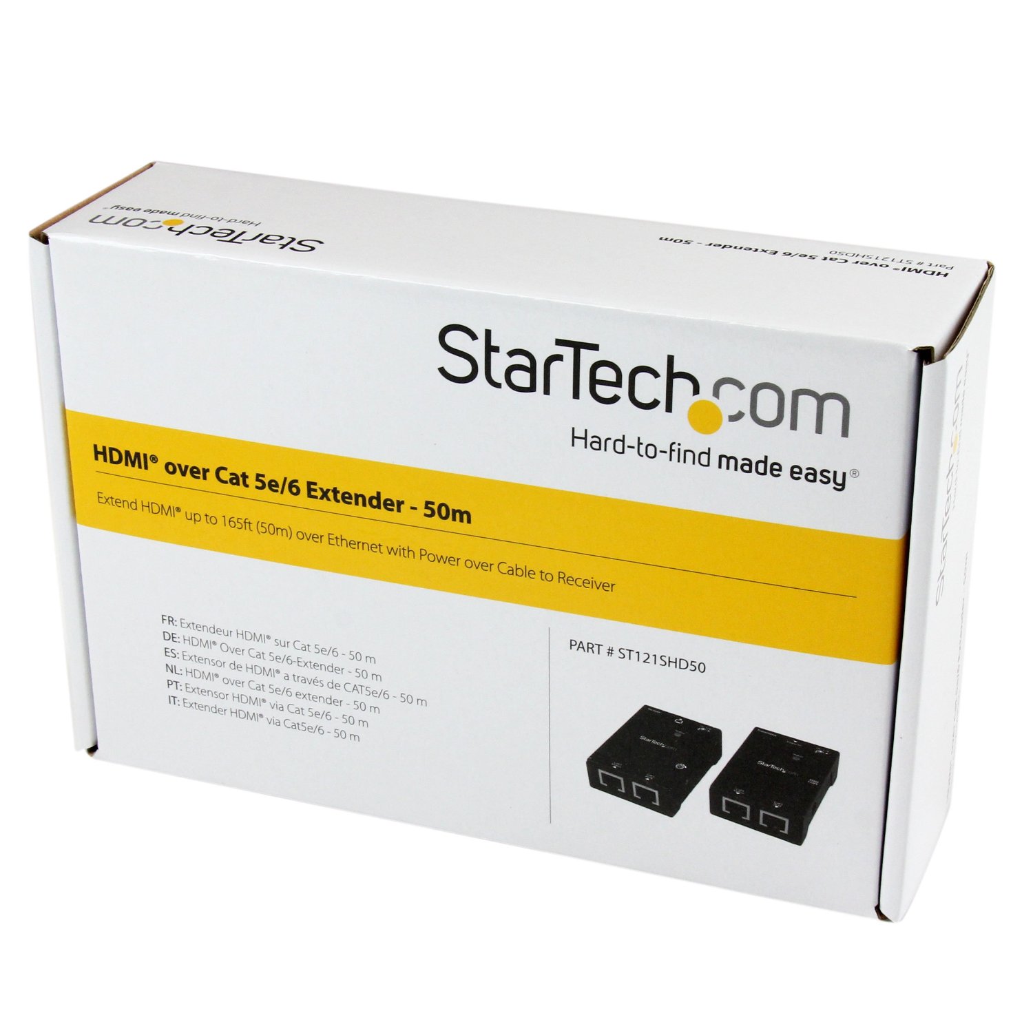 StarTech.com HDMI Over CAT5e/CAT6 Extender w/Power Over Cable - 165ft (50m)  - ST121SHD50 - Audio & Video Cables 