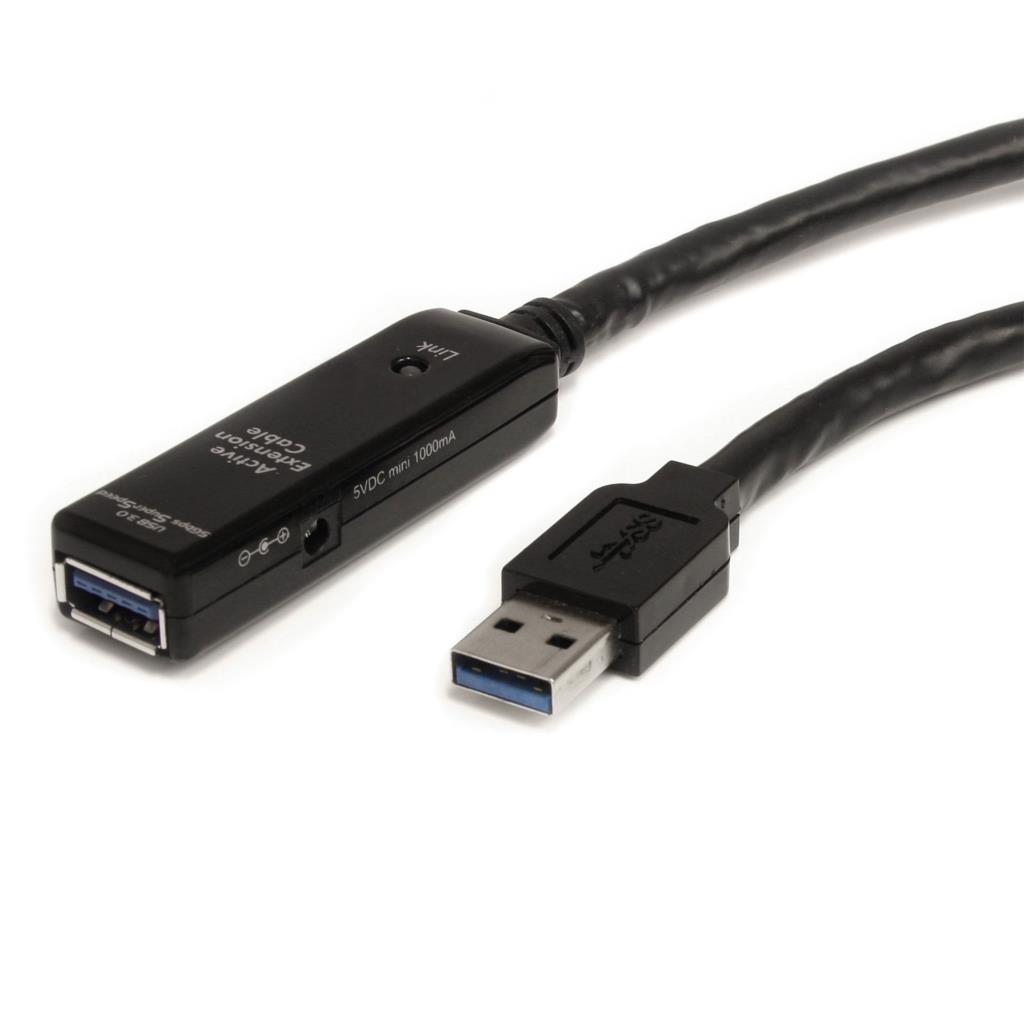 kunst Læge får StarTech.com 32.8 ft Active USB 3.0 Extension Cable with AC Power Adapter -  Shielded - Male to Female USB USB 3.1 Gen 1 Type A (5Gbps) Extender  (USB3AAEXT10M)