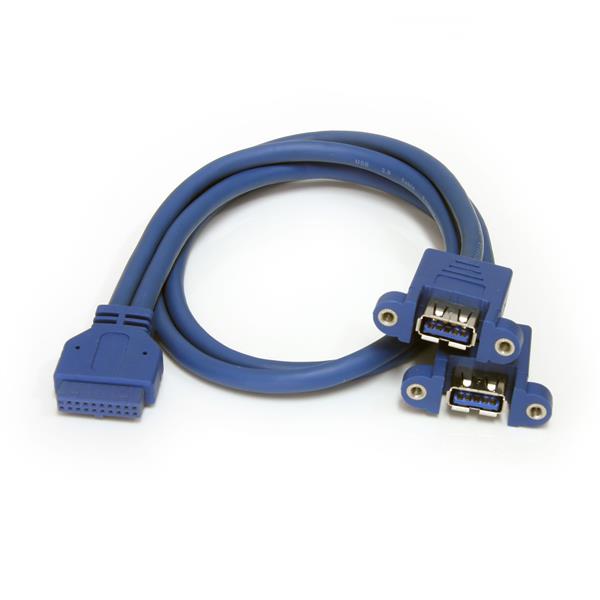 knus Eksempel Streng StarTech.com 2 Port Panel Mount USB 3.0 Cable - USB A to Motherboard Header  Cable F/F (USB3SPNLAFHD) - USB internal to external cable - USB Type A to  20 pin IDC - 1.6 ft
