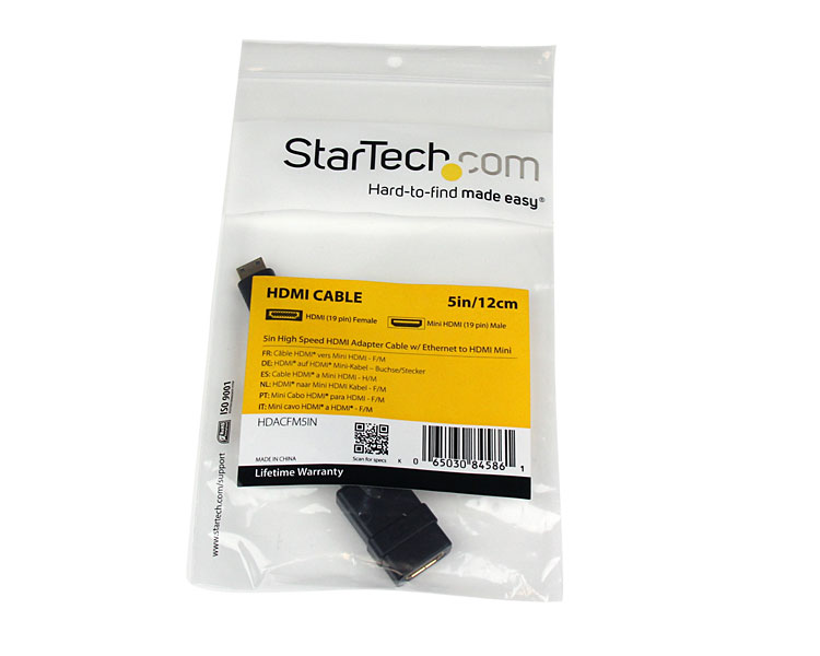 StarTech.com Câble adaptateur HDMI haute vitesse de 12cm - HDMI vers Micro  HDMI - F/M - Noir sur