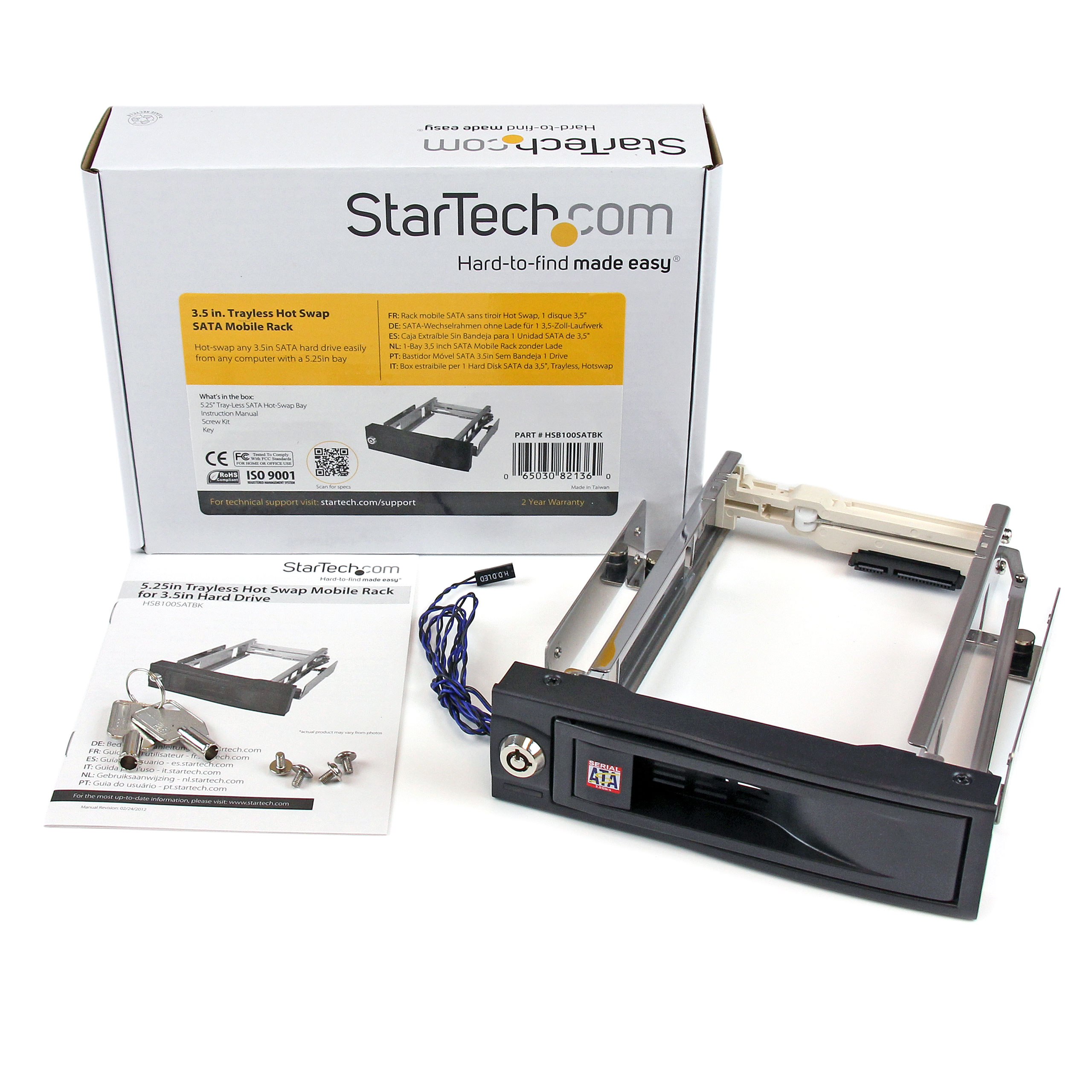 StarTech.com Rack disque dur 5.25 vers 3.5 - Aluminium - Backplane