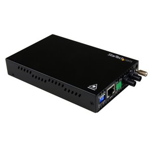 Convert and extend a 10/100 Mbps Ethernet connection up to 1.2 miles/2km over Multi Mode ST fiber