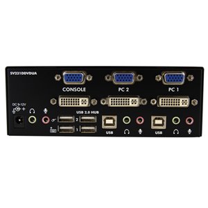 StarTech.com 2 Port DVI VGA Dual Monitor KVM Switch USB with Audio
