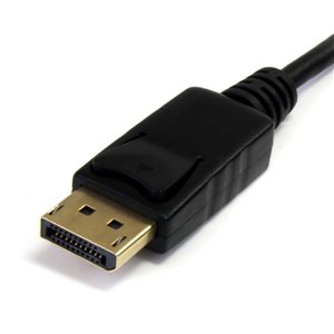 Latching DisplayPort connector prevents accidental disconnection