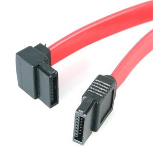 Make a left-angled connection to your SATA drive, for installation in tight spaces