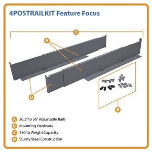 Tripp Lite 4-Post Rackmount Installation Kit for select Rackmount UPS ...
