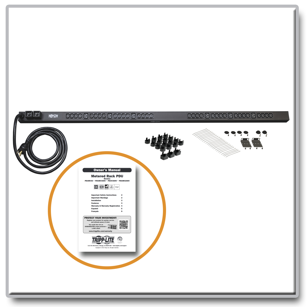 Tripp Lite Basic PDU, 30A, 38 Outlets (6 C19 & 32 C13), 208 / 240