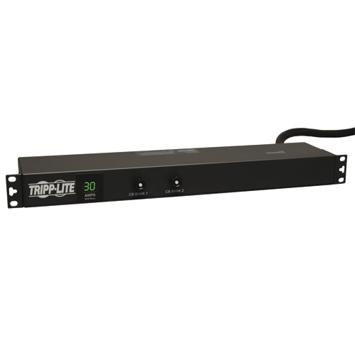 Tripp Lite PDU Metered 120V 30A 5-15/20R 12 Outlet L5-30P Horizontal 1URM -  horizontal rackmount - power distribution...