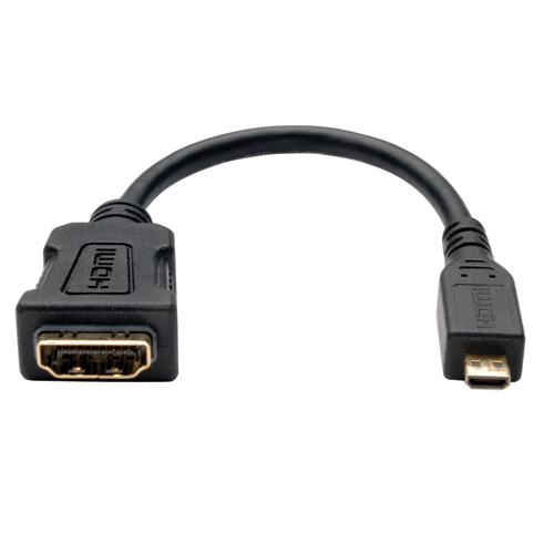 Tripp Lite 6in Micro HDMI to HDMI HDMI Male Type D to HDMI Female M/F 6" - HDMI adapter - 6 in