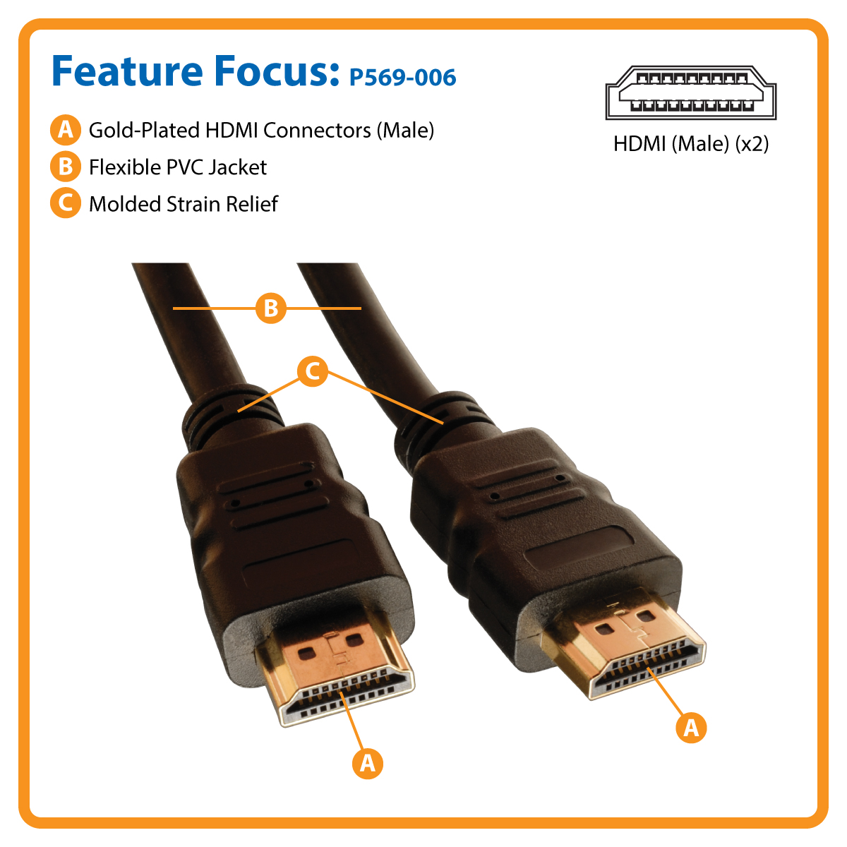 Tripp Lite 6ft High Speed HDMI Cable Digital Video with Audio 4K x 2K M/M  6' - HDMI cable - 6 ft