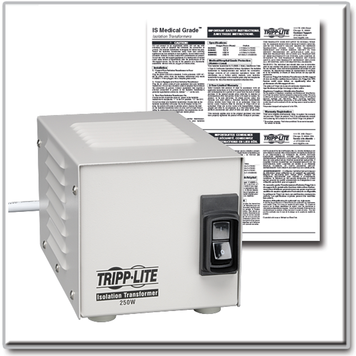 Tripp Lite 250W Isolation Transformer Hospital Medical with Surge