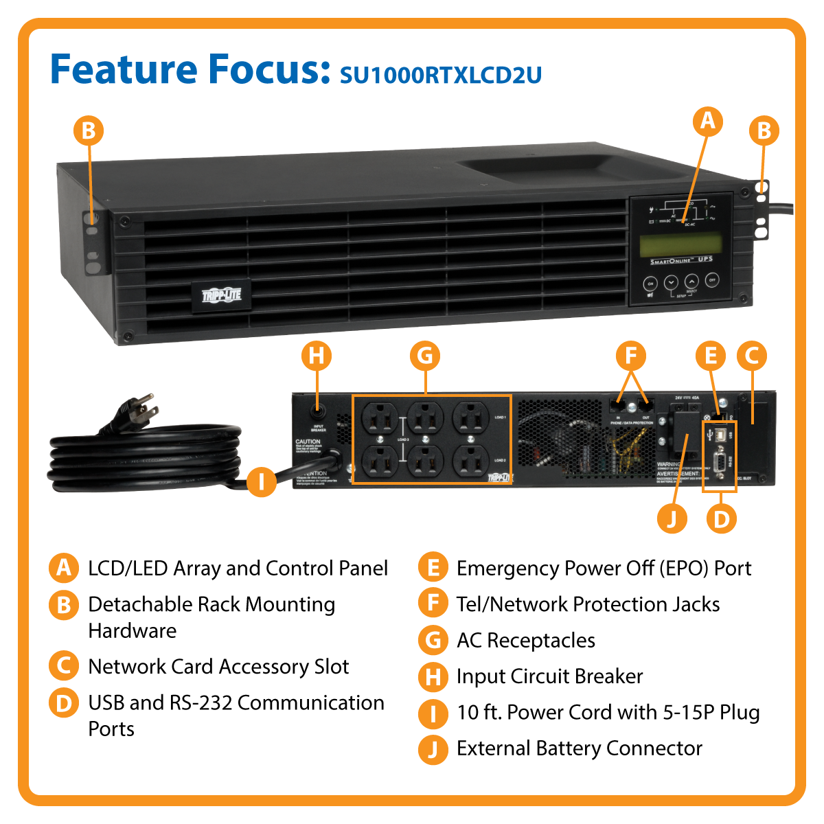 Onduleur UPS - OnLine - Double conversion - Ecran LCD - USB - 1000VA / 900W