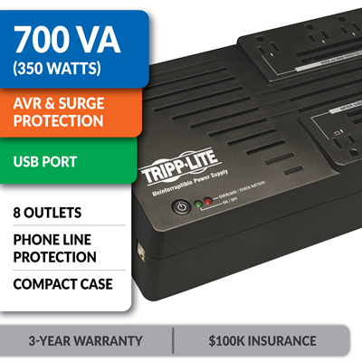 AVR700U Ultra-Compact Line-Interactive UPS with USB Port