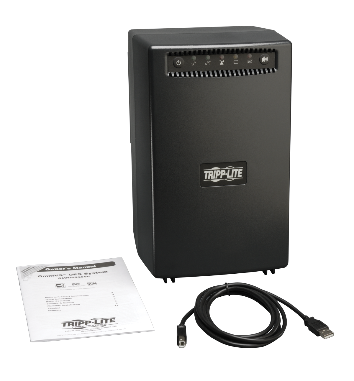 Tripp Lite UPS 1500VA 940W Battery Back Up Tower AVR 120V USB RJ11