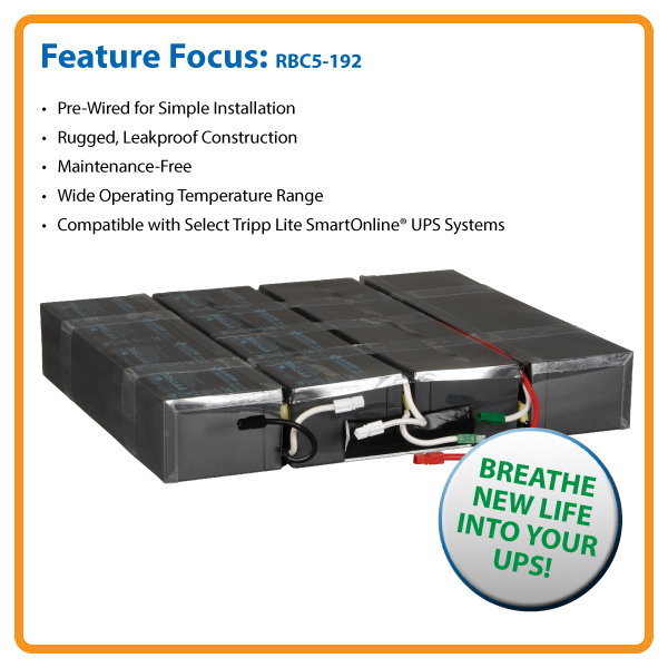 Tripp Lite UPS Replacement Battery Cartridge for select UPS Brands with ...