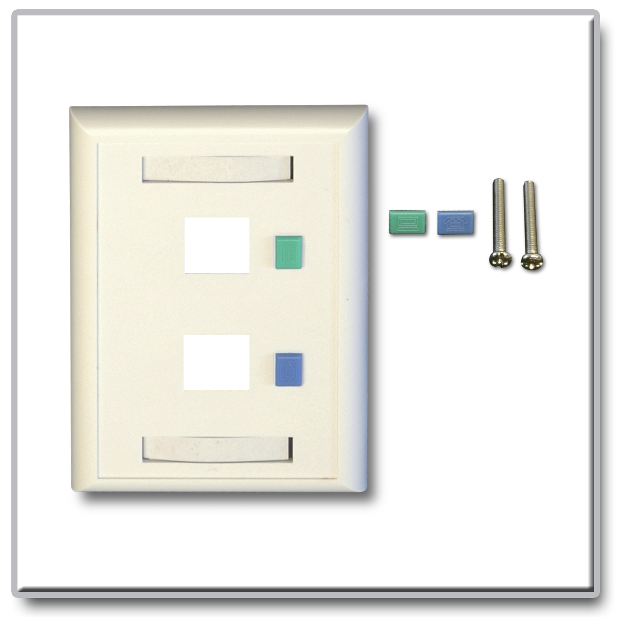 Tripp Lite Dual Outlet RJ45 Universal Keystone Face Plate / Wall Plate ...