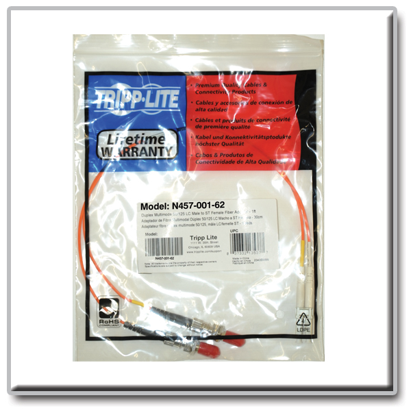 Tripp Lite Cavo Fibra Ottica 10m LC/LC – 62.5/125 Micron, Multimodale Duplex, Guaina PVC