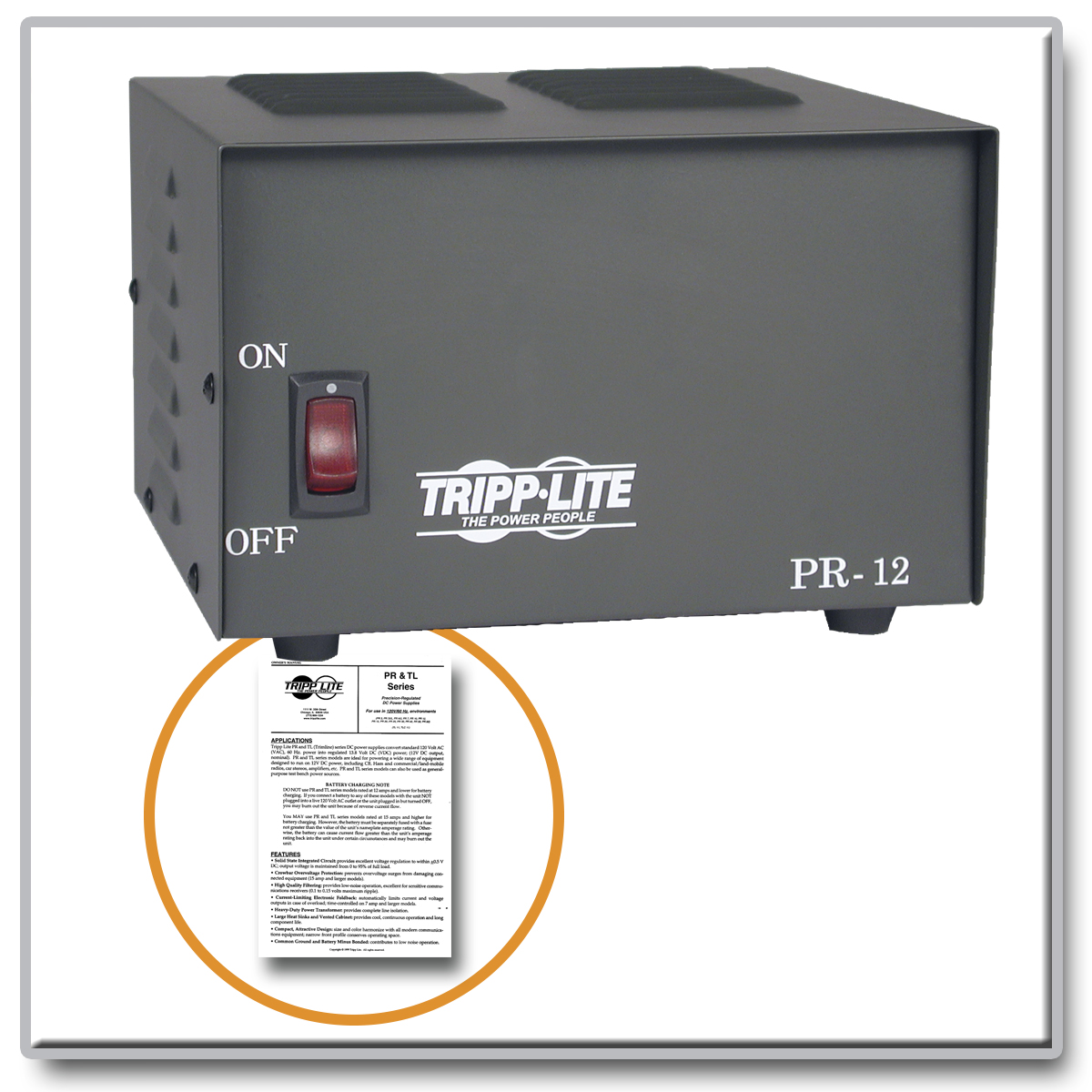 Tripp Lite PR25 DC Power Supply 25A 120V AC Input to 13.8V DC