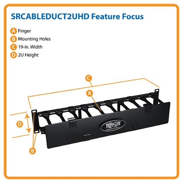 Tripp Lite Rack Enclosure Horizontal Cable Manager (finger duct) 1URM -  rack cable management duct with cover - 1U - SRCABLEDUCT1U - Cable  Management 
